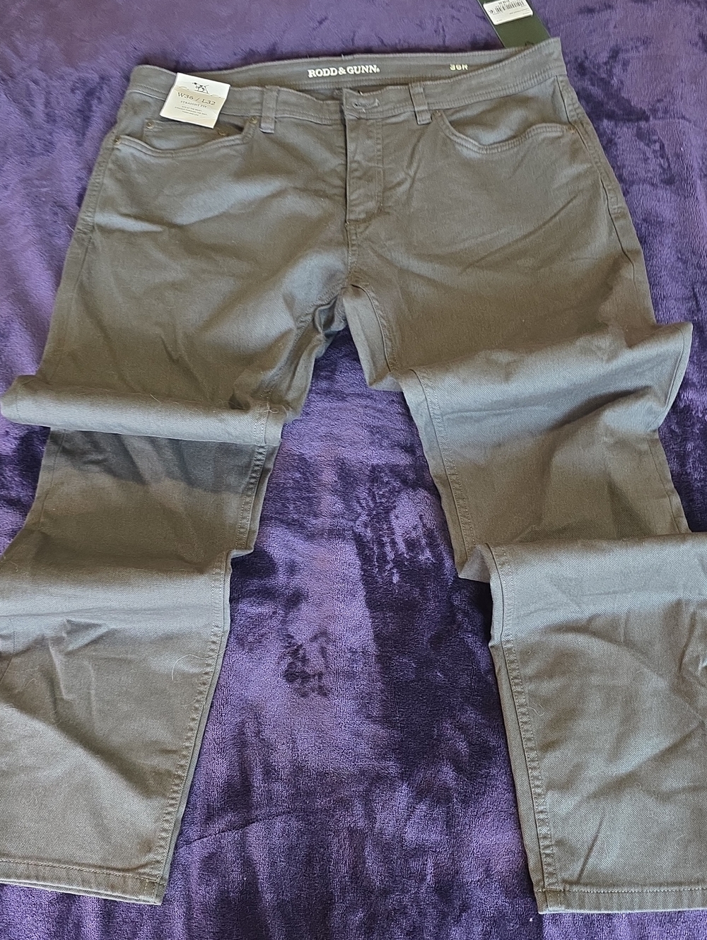 Rodd & Gunn Men's Olive Chino Trousers 36x32 Unaltered